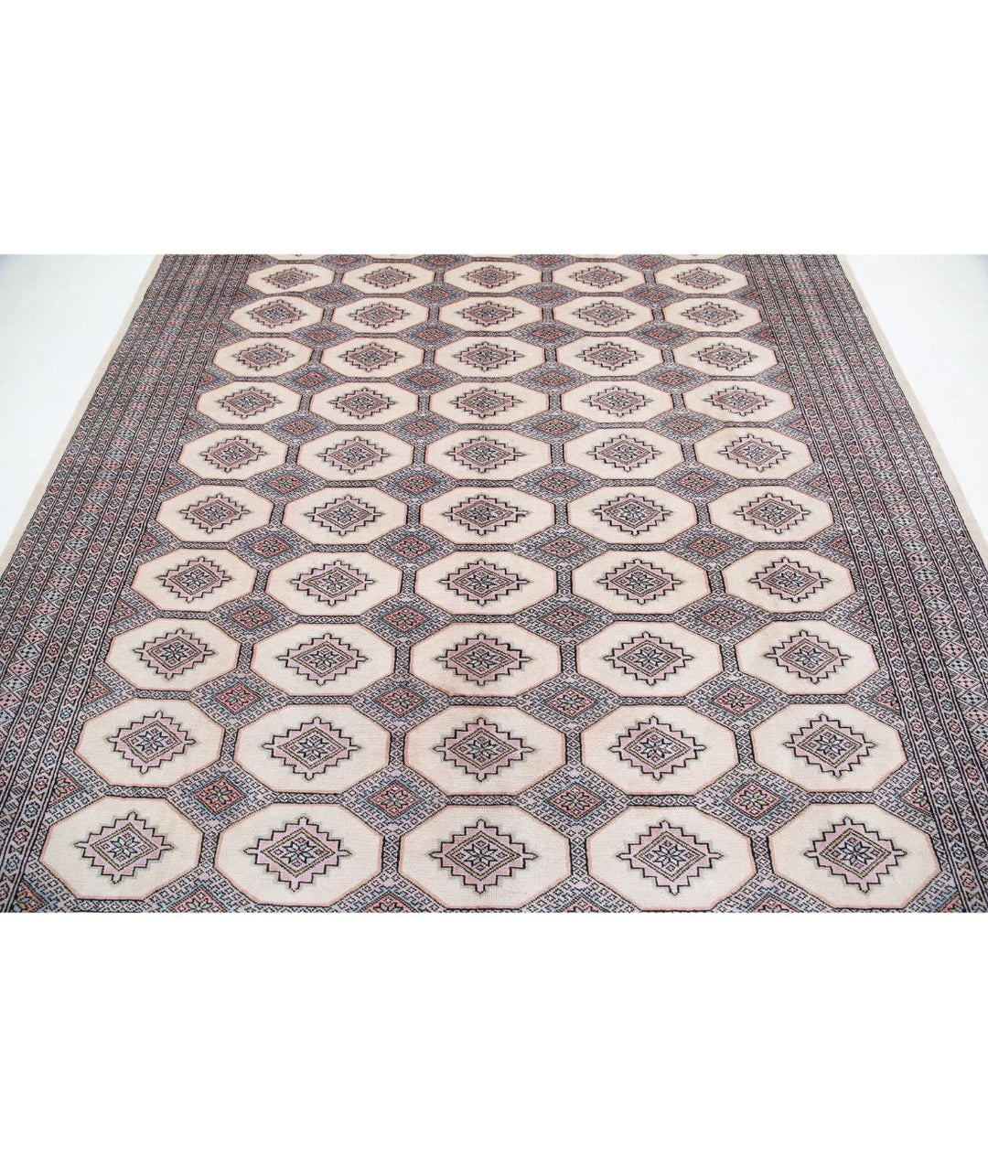 Pakistani Bokhara Rug 7' 9" x 10' 9" Hand-Knotted | No. AT46183