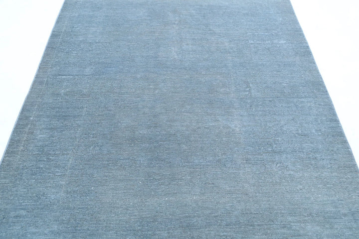 Blue Afghan Overdye Rug 5' 2" x 6' 11" Hand-Knotted | No. AT46190