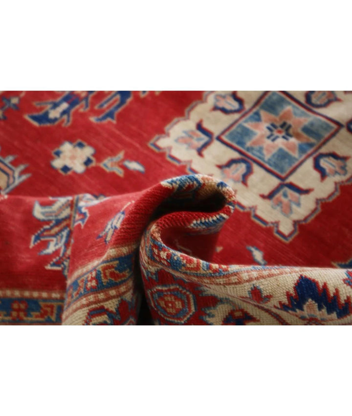Afghan Kazak Rug 5' 0" x 7' 9" Hand-Knotted | No. AT46281