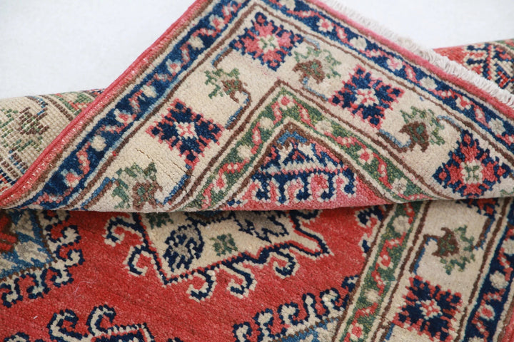 Afghan Kazak Rug 1' 10" x 3' 0" Hand-Knotted | No. AT46321