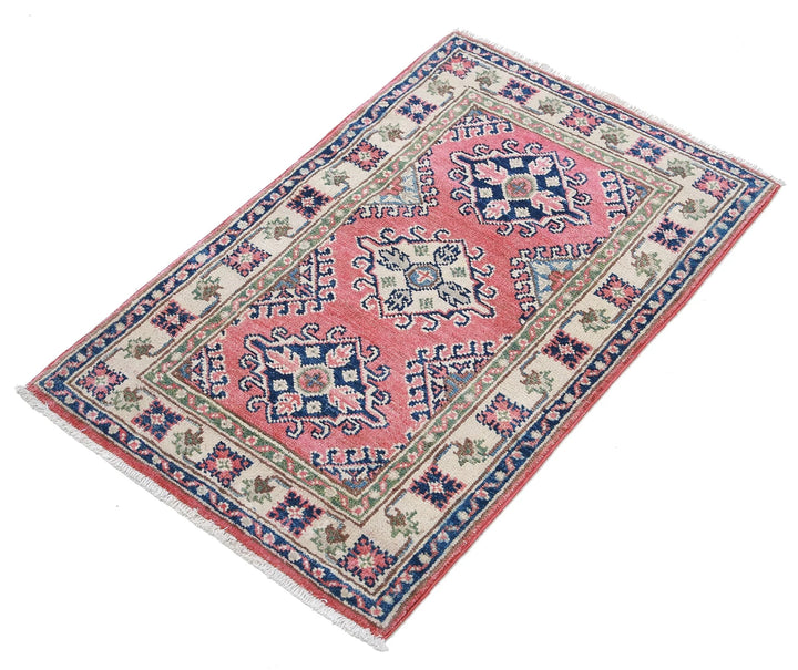 Afghan Kazak Rug 1' 10" x 3' 0" Hand-Knotted | No. AT46321