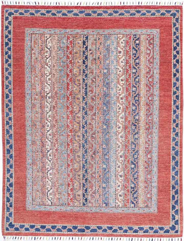 Afghan Shaal Rug 5' 0" x 6' 6" Hand-Knotted | No. AT46398