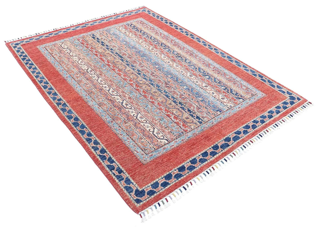 Afghan Shaal Rug 5' 0" x 6' 6" Hand-Knotted | No. AT46398