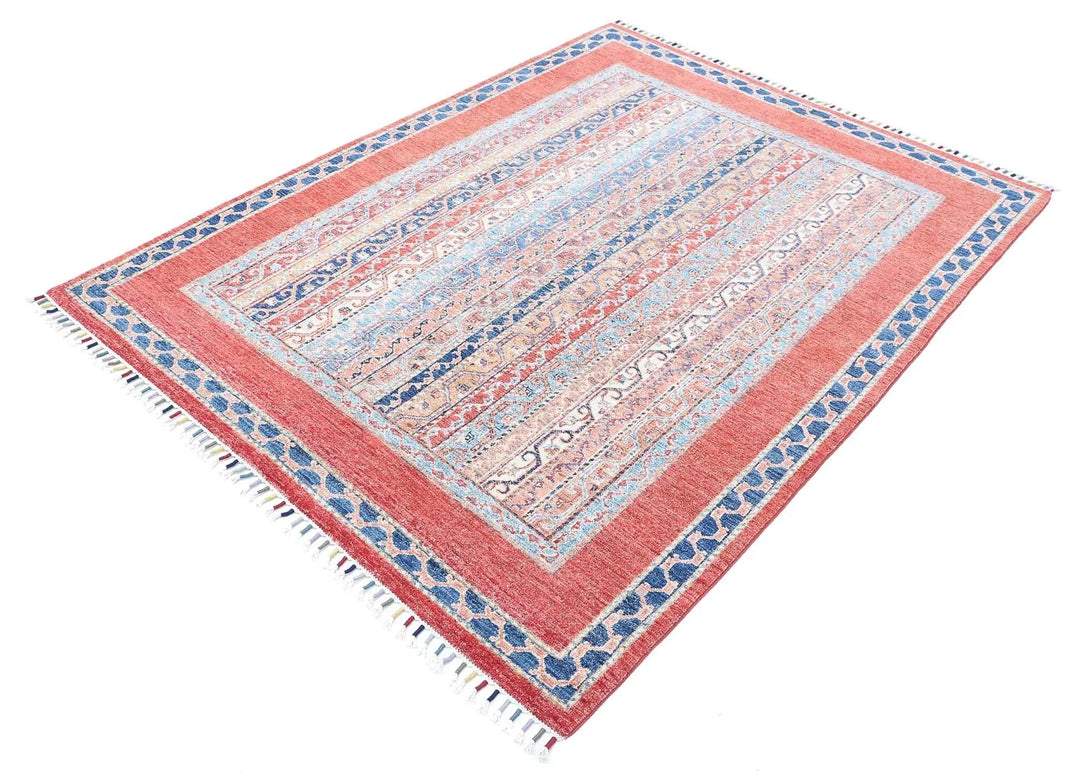 Afghan Shaal Rug 5' 0" x 6' 6" Hand-Knotted | No. AT46398