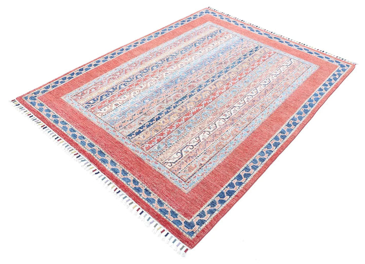 Afghan Shaal Rug 5' 0" x 6' 6" Hand-Knotted | No. AT46398