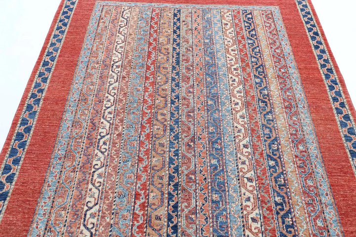 Afghan Shaal Rug 5' 0" x 6' 6" Hand-Knotted | No. AT46398