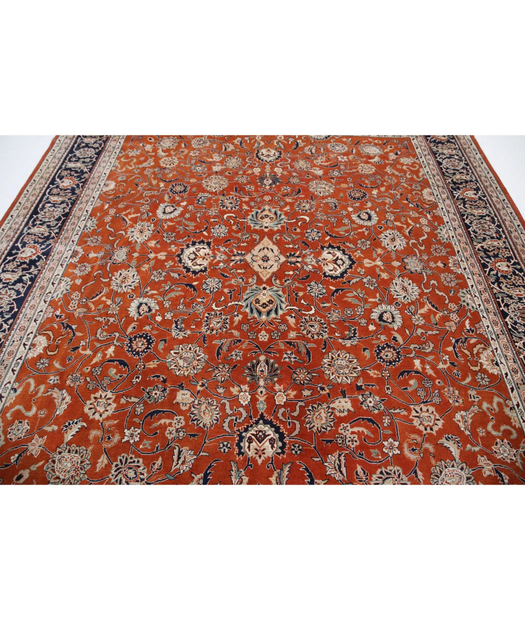 Red Pakistani Oriental Rug [X'X" x X'X"] Hand-Knotted close-up