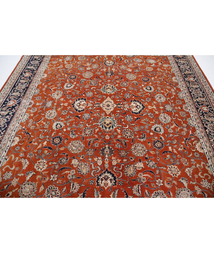 Red Pakistani Oriental Rug [X'X" x X'X"] Hand-Knotted close-up