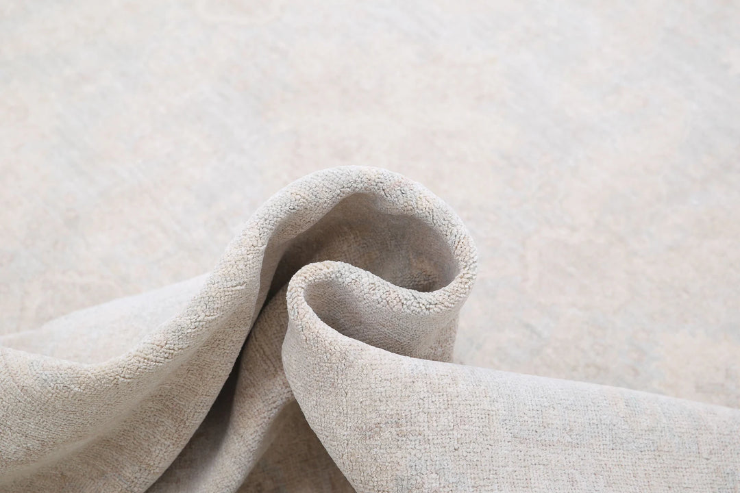 Ivory Afghan Serenity Rug 7' 10" x 9' 7" Hand-Knotted | No. AT46496