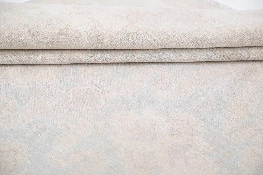 Ivory Afghan Serenity Rug 7' 10" x 9' 7" Hand-Knotted | No. AT46496