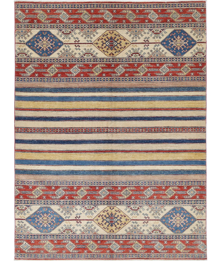 Afghan Khurjeen Rug 5' 6" x 7' 7" Hand-Knotted | No. AT46508