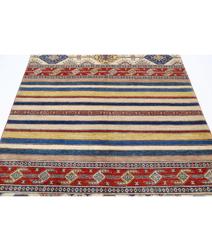 Afghan Khurjeen Rug 5' 6" x 7' 7" Hand-Knotted | No. AT46508