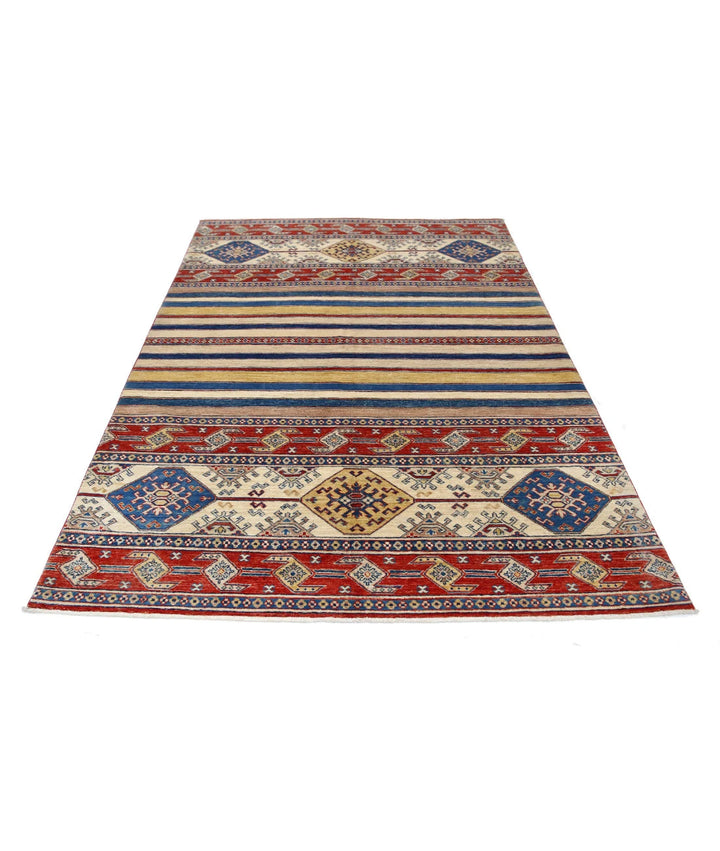 Afghan Khurjeen Rug 5' 6" x 7' 7" Hand-Knotted | No. AT46508