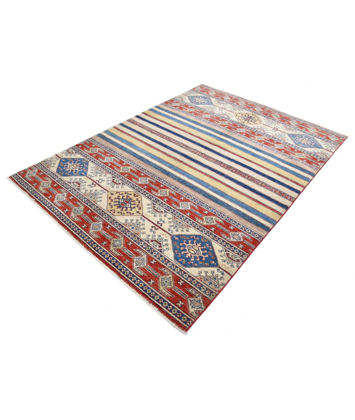 Afghan Khurjeen Rug 5' 6" x 7' 7" Hand-Knotted | No. AT46508