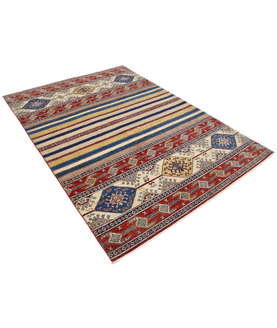 Afghan Khurjeen Rug 5' 6" x 7' 7" Hand-Knotted | No. AT46508