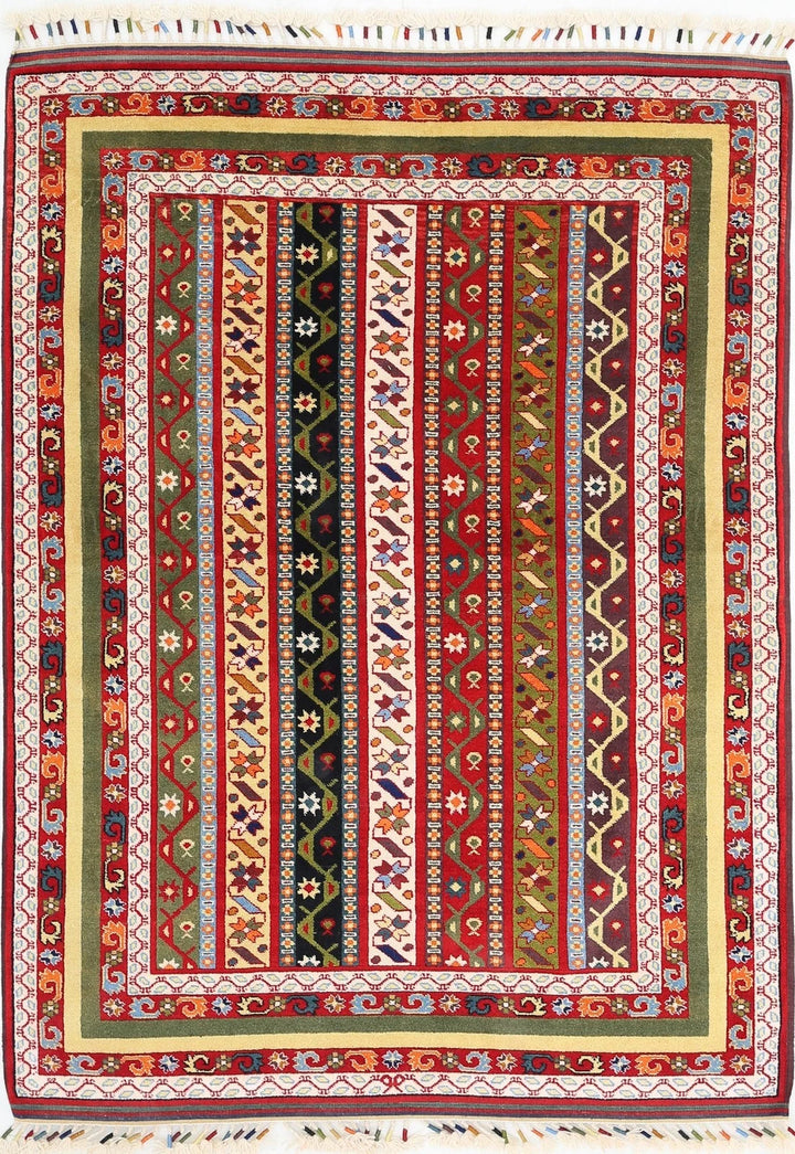 Afghan Shaal Rug 4' 5" x 6' 2" Hand-Knotted | No. AT46616