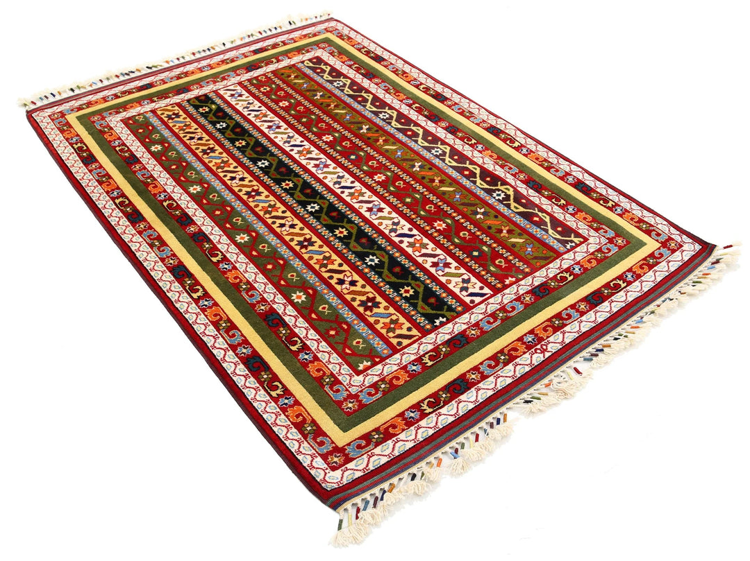 Afghan Shaal Rug 4' 5" x 6' 2" Hand-Knotted | No. AT46616