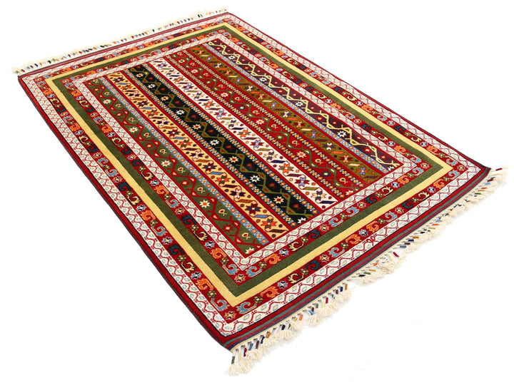 Afghan Shaal Rug 4' 5" x 6' 2" Hand-Knotted | No. AT46616