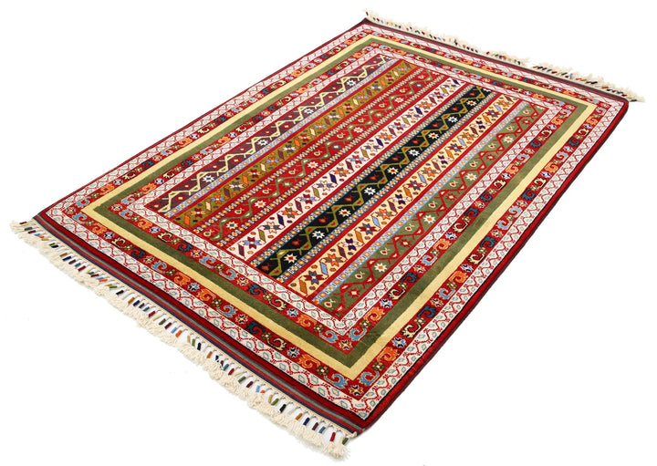 Afghan Shaal Rug 4' 5" x 6' 2" Hand-Knotted | No. AT46616