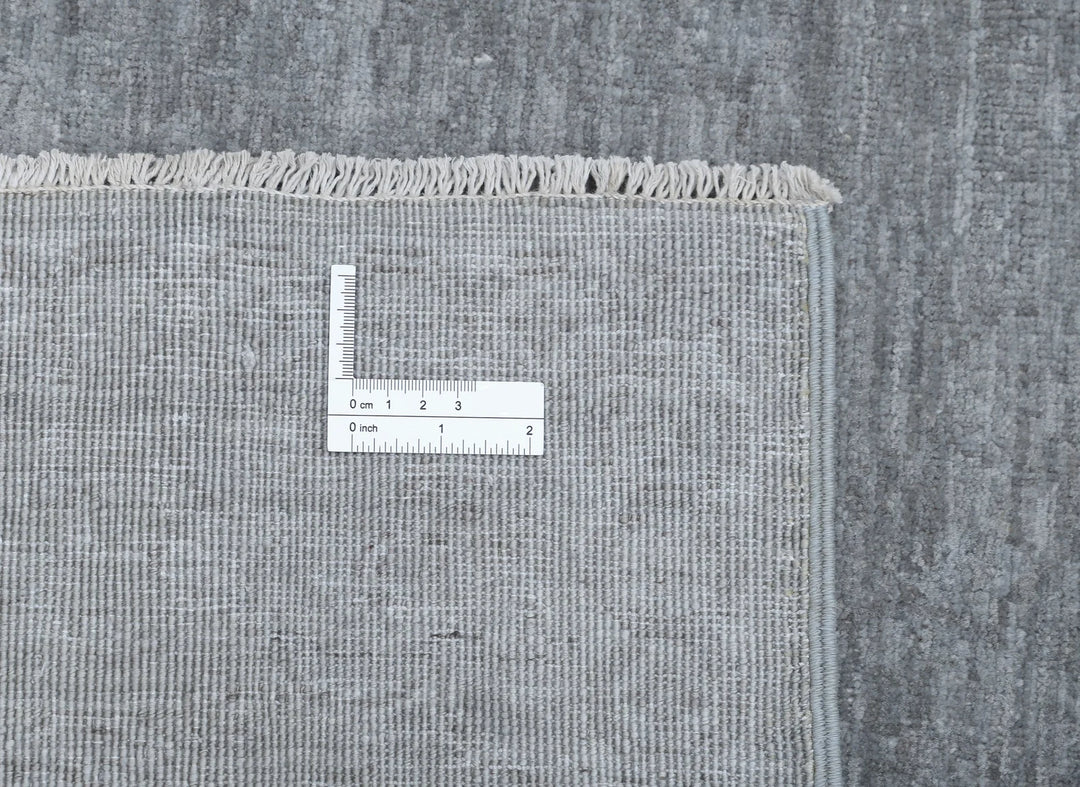 Grey Afghan Overdye Rug 3' 2" x 9' 4" Hand-Knotted | No. AT46695