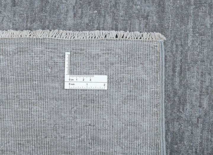 Grey Afghan Overdye Rug 3' 2" x 9' 4" Hand-Knotted | No. AT46695