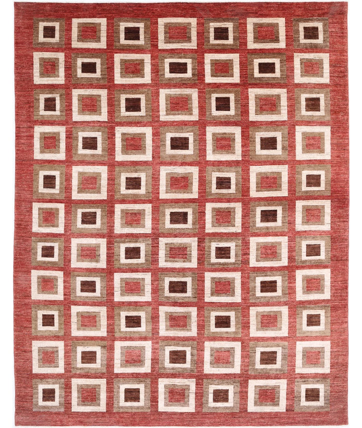 Afghan Modcar Rug 9' 1" x 11' 7" Hand-Knotted | No. AT46726