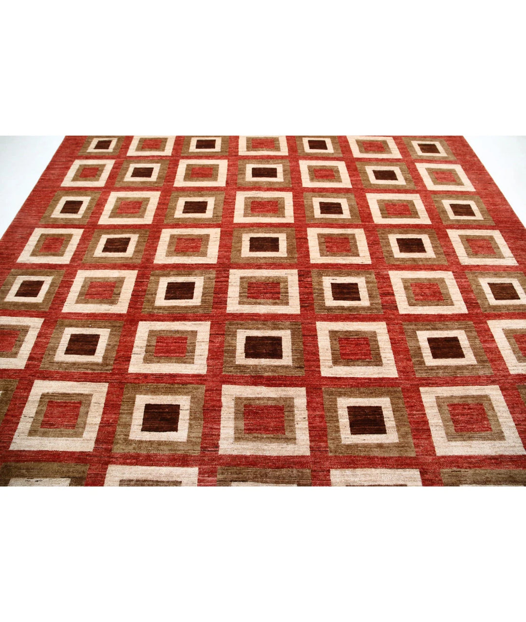 Afghan Modcar Rug 9' 1" x 11' 7" Hand-Knotted | No. AT46726