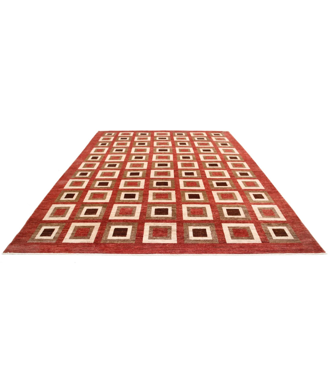 Afghan Modcar Rug 9' 1" x 11' 7" Hand-Knotted | No. AT46726