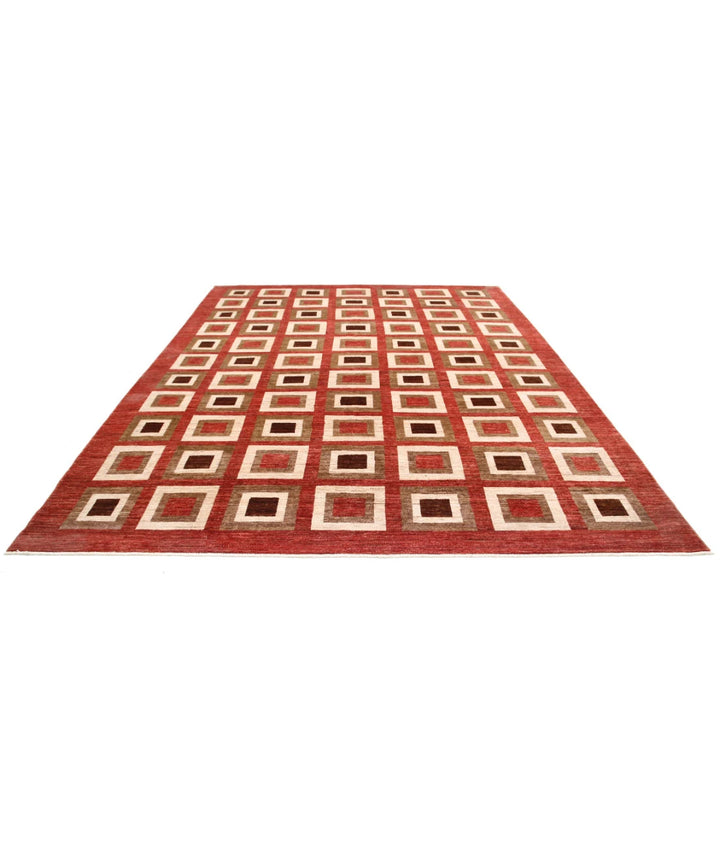 Afghan Modcar Rug 9' 1" x 11' 7" Hand-Knotted | No. AT46726