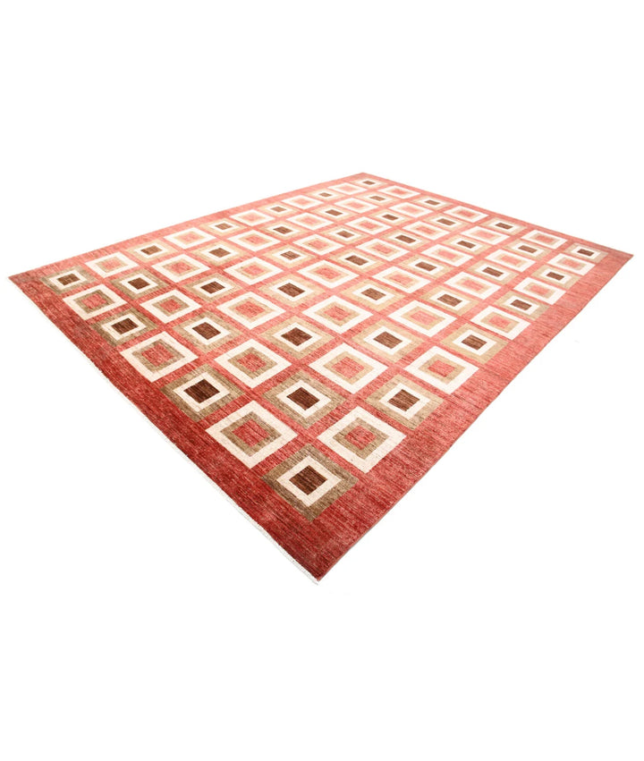 Afghan Modcar Rug 9' 1" x 11' 7" Hand-Knotted | No. AT46726