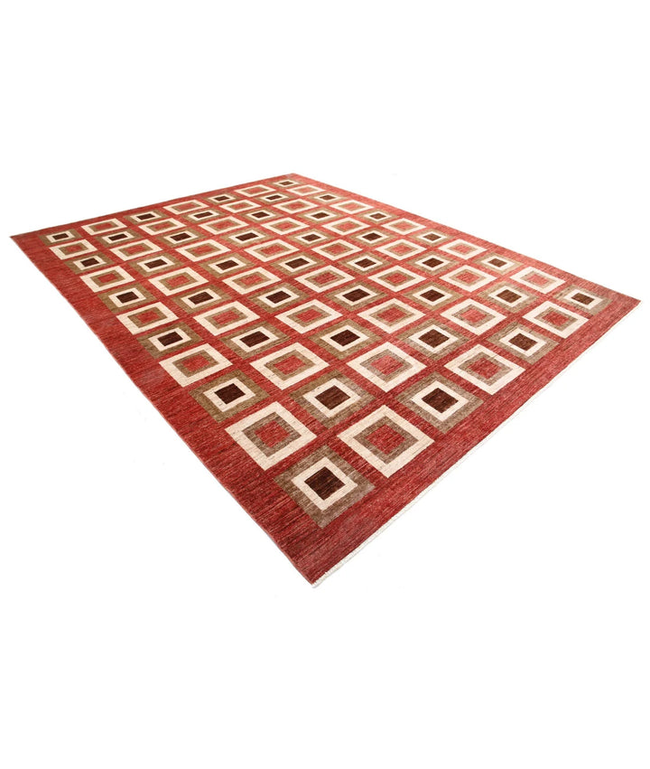 Afghan Modcar Rug 9' 1" x 11' 7" Hand-Knotted | No. AT46726