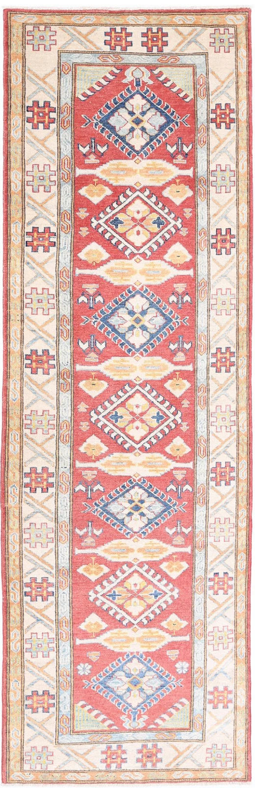 Afghan Kazak Rug 2' 8" x 8' 10" Hand-Knotted | No. AT46746