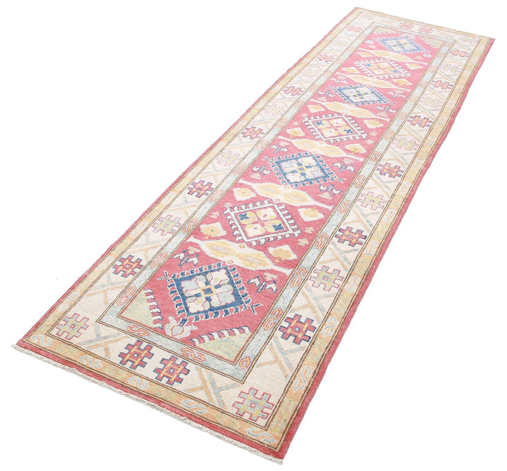 Afghan Kazak Rug 2' 8" x 8' 10" Hand-Knotted | No. AT46746