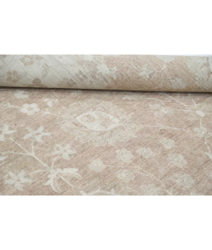 Brown Afghan Tabriz Rug 11' 8" x 15' 2" Hand-Knotted | No. AT46811