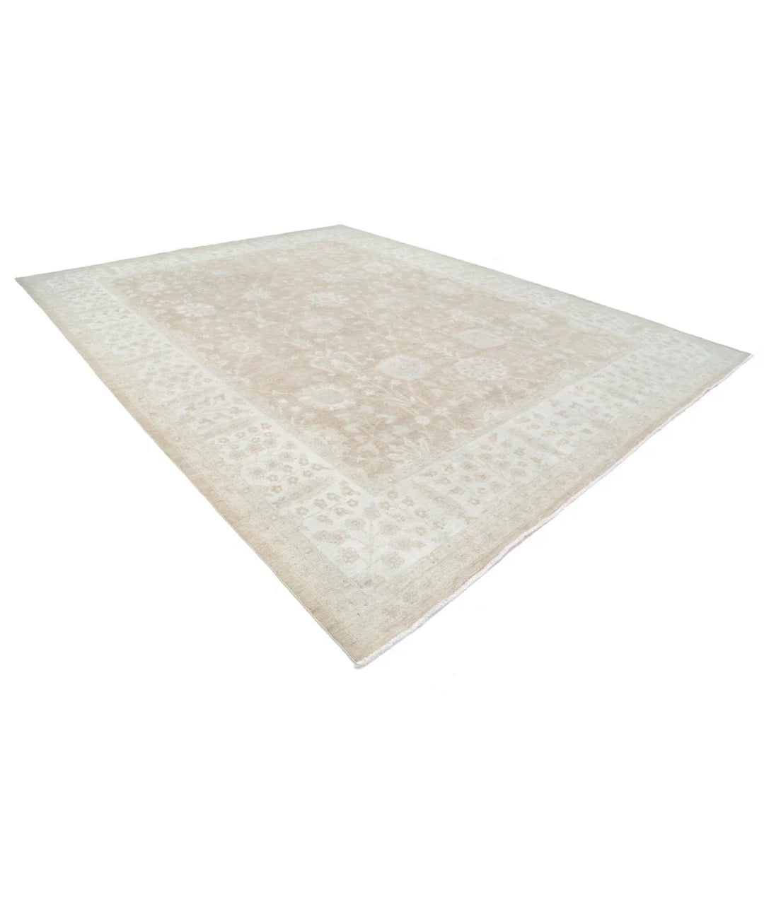 Brown Afghan Tabriz Rug 11' 8" x 15' 2" Hand-Knotted | No. AT46811