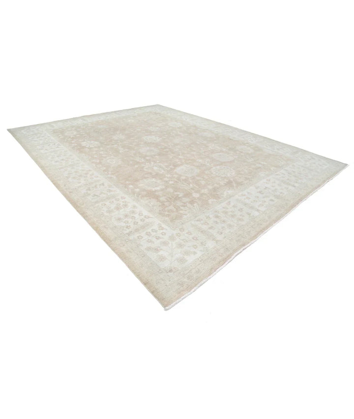Brown Afghan Tabriz Rug 11' 8" x 15' 2" Hand-Knotted | No. AT46811