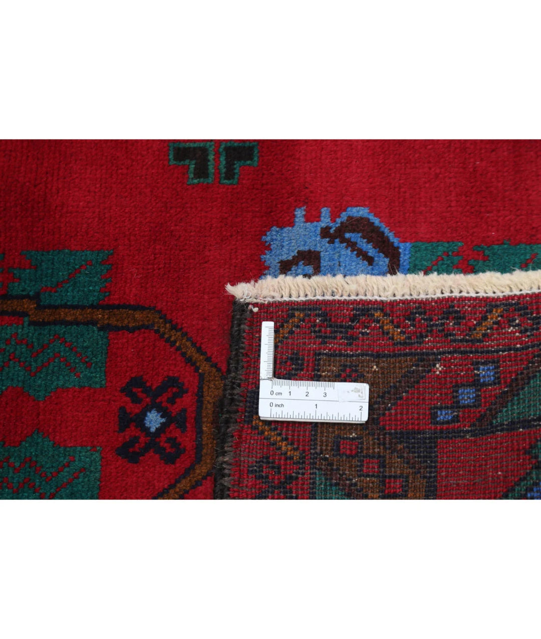 Red Afghan Tribal Rug 2' 11" x 4' 5" Hand-Knotted | No. AT46822