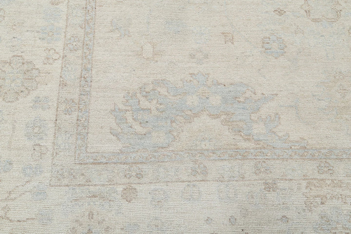 Ivory Afghan Oushak Rug 8' 0" x 11' 0" Hand-Knotted | No. AT46832