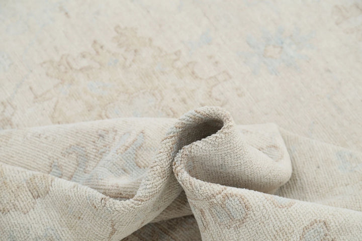 Ivory Afghan Oushak Rug 8' 0" x 11' 0" Hand-Knotted | No. AT46832