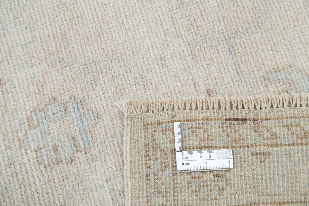 Ivory Afghan Oushak Rug 8' 0" x 11' 0" Hand-Knotted | No. AT46832