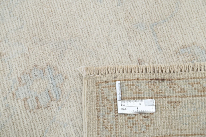 Ivory Afghan Oushak Rug 8' 0" x 11' 0" Hand-Knotted | No. AT46832