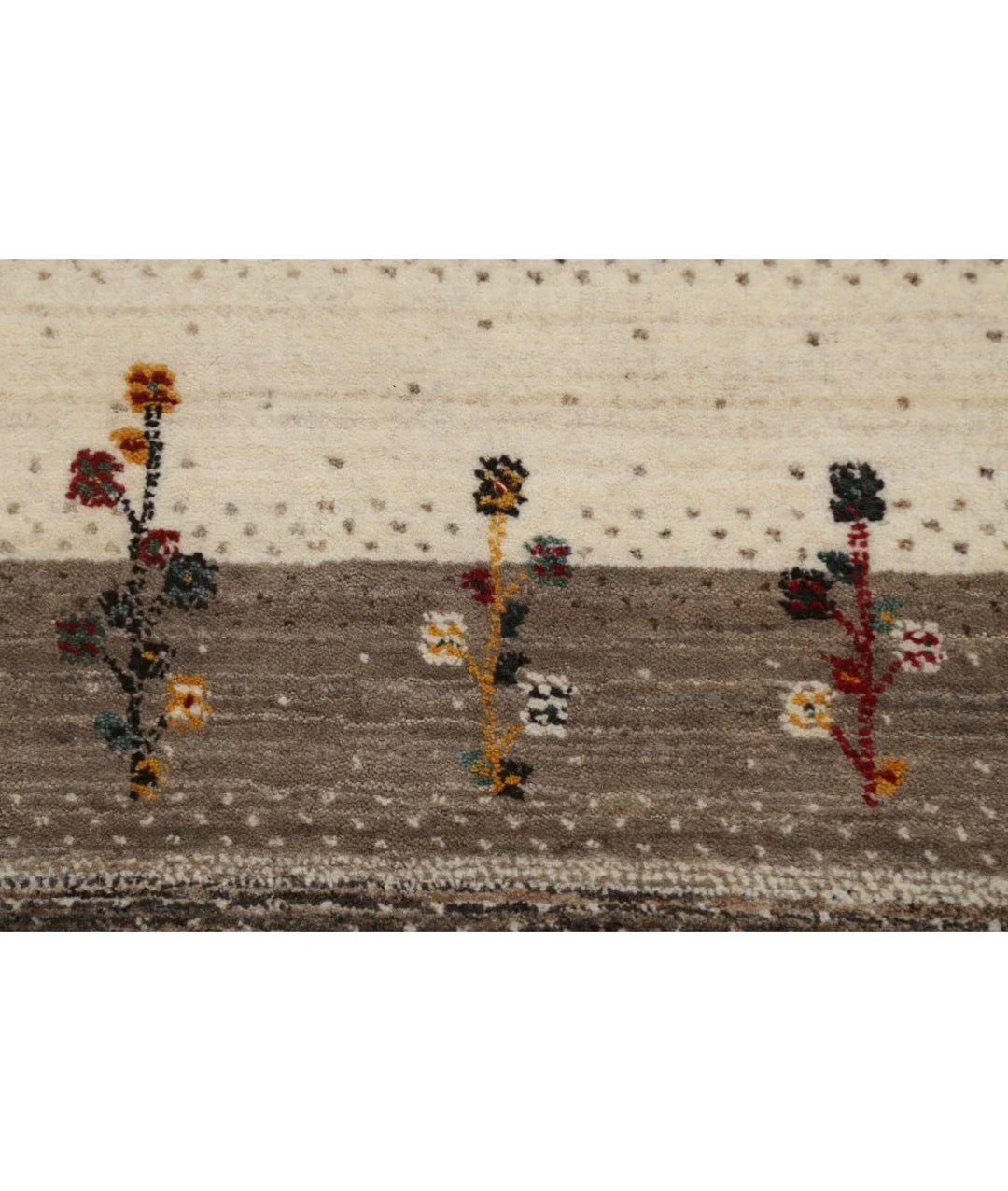 Ivory Indian Oriental Rug 4' 9" x 6' 5" Hand-Knotted | No. AT46863