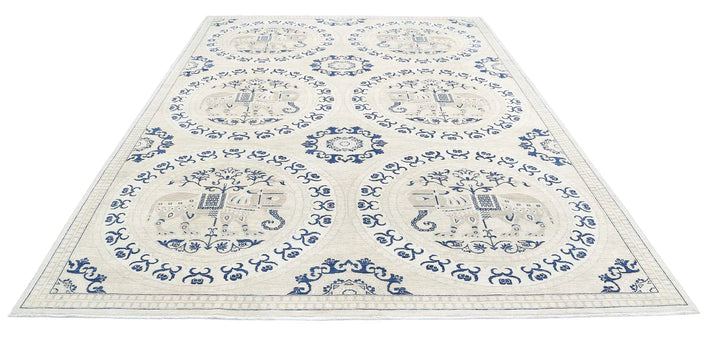 Brown Afghan Serenity Rug 8' 2" x 11' 4" Hand-Knotted | No. AT46986