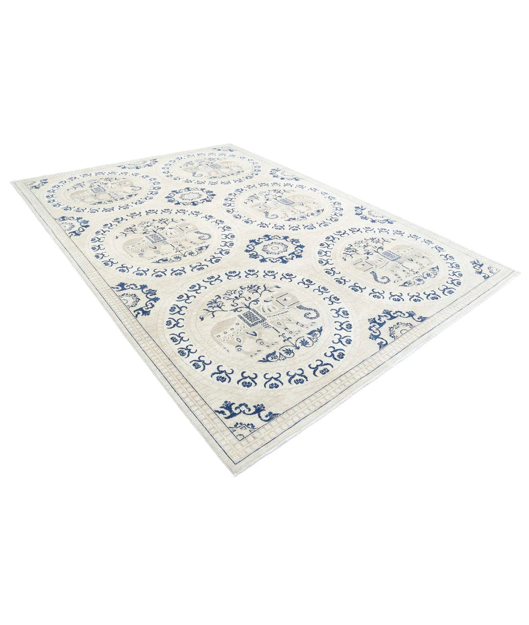 Brown Afghan Serenity Rug 8' 2" x 11' 4" Hand-Knotted | No. AT46986