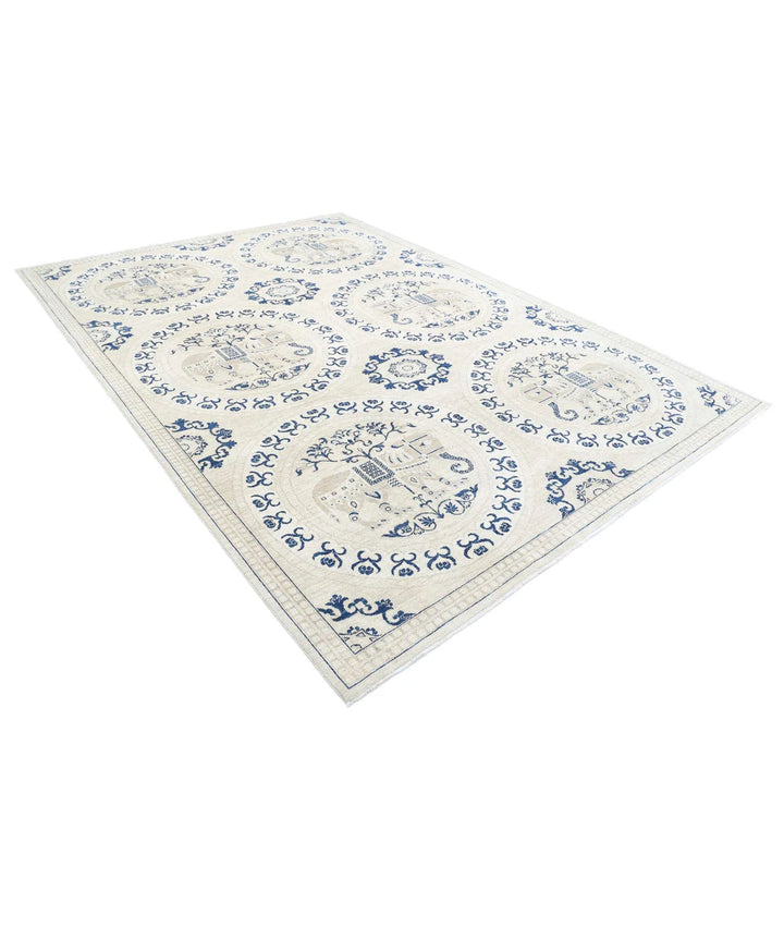 Brown Afghan Serenity Rug 8' 2" x 11' 4" Hand-Knotted | No. AT46986