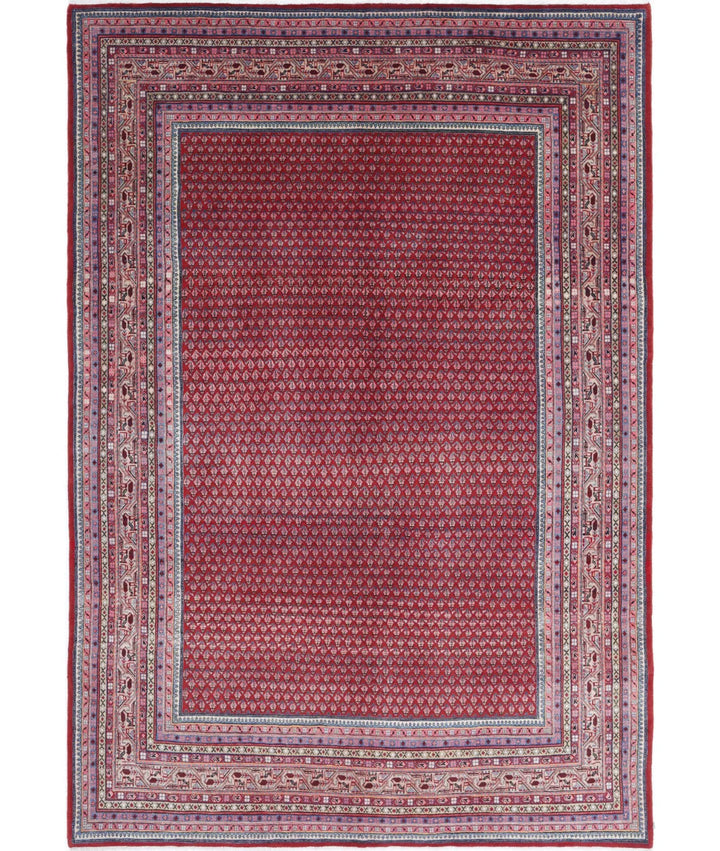 Red Persian Mir Saraband Rug 6'10" x 10'2" Hand-Knotted | No. AT47060