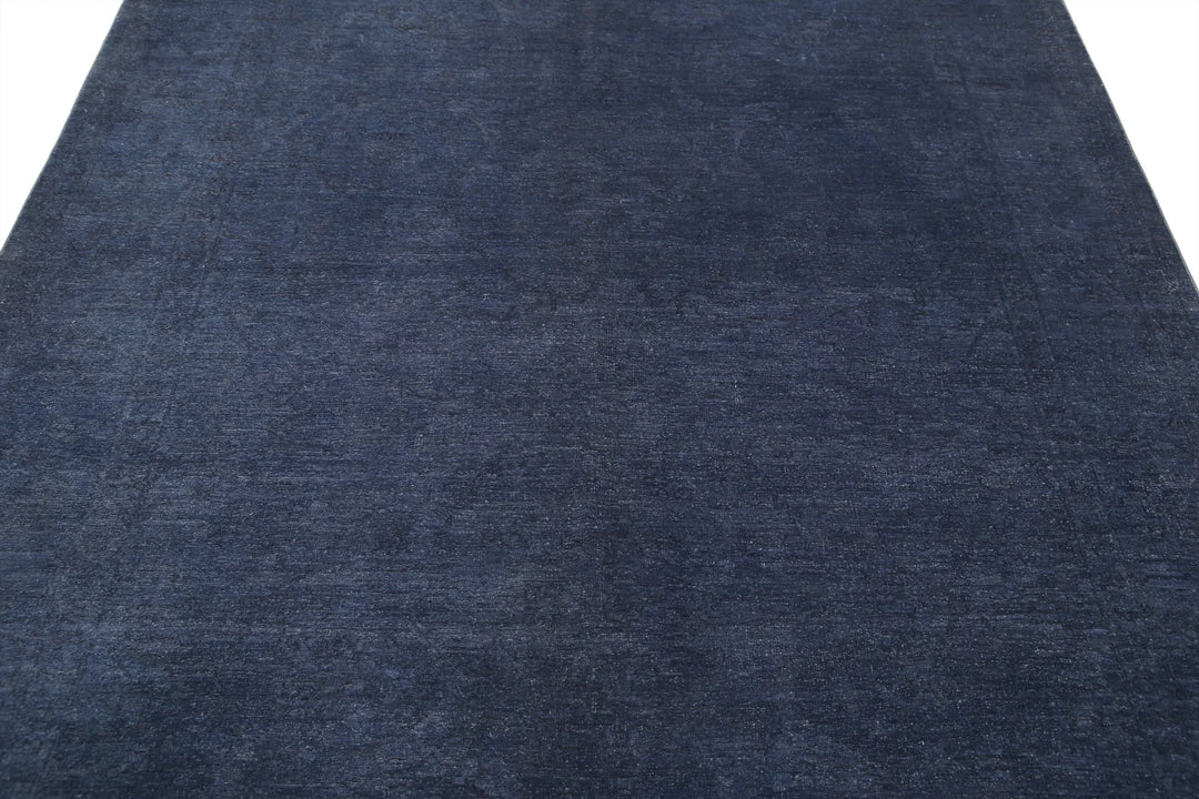 Blue Afghan Overdye Rug 6' 4" x 9' 1" Hand-Knotted | No. AT47077