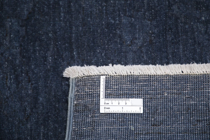 Blue Afghan Overdye Rug 6' 4" x 9' 1" Hand-Knotted | No. AT47077