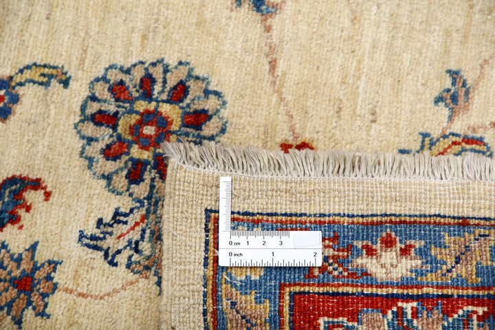 Ivory Afghan Ziegler Rug 5' 5" x 7' 9" Hand-Knotted | No. AT47171