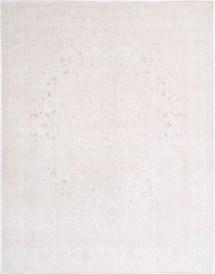 Ivory Afghan Serenity Rug 8' 9" x 11' 3" Hand-Knotted | No. AT47189